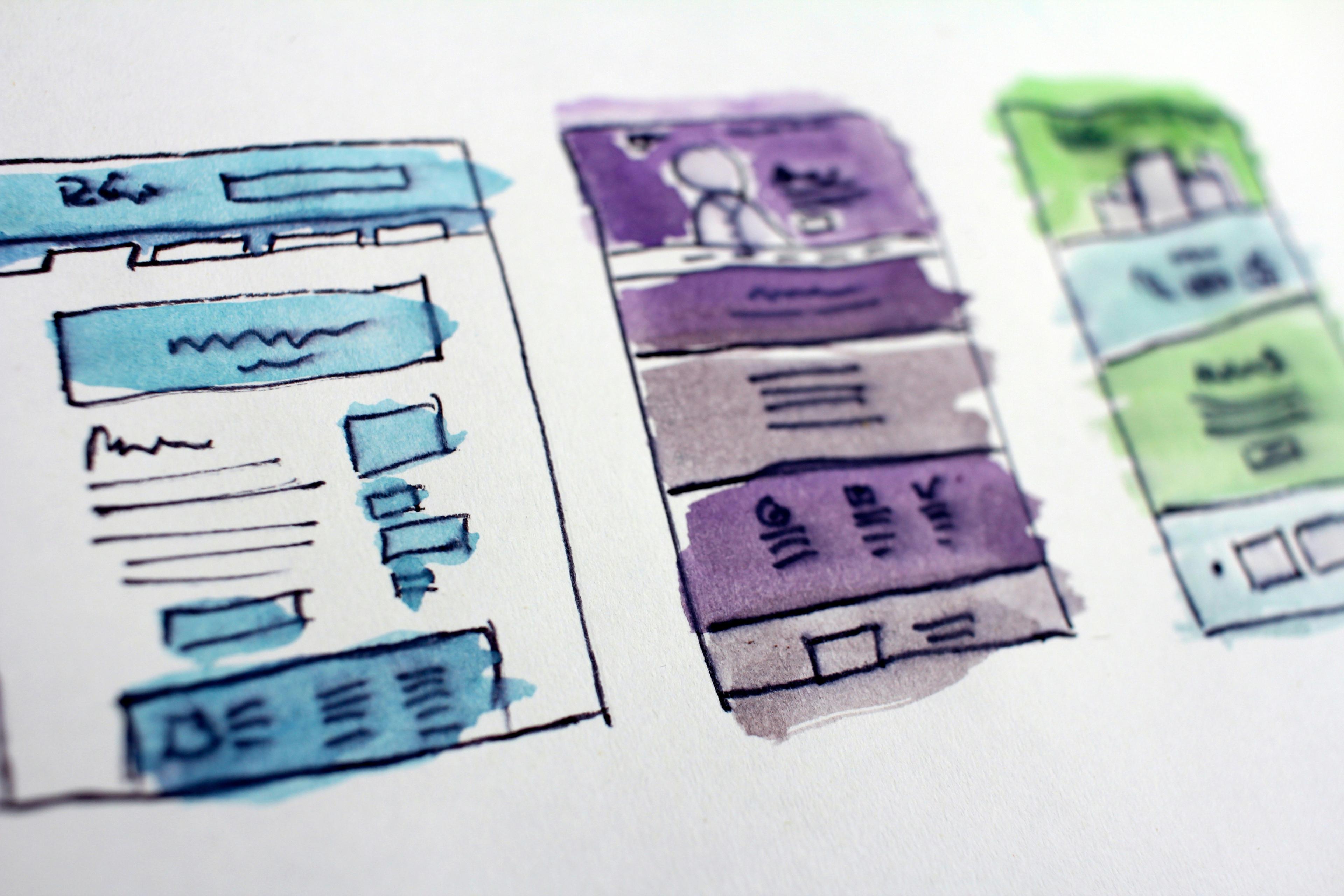 Wireframes dessinés — exploration d'idées lors d'un AI Design Sprint